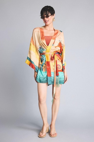 Defacto Jaquette X Defacto Desenli Kimono H1251ax26hsbg389 Bej-bg389