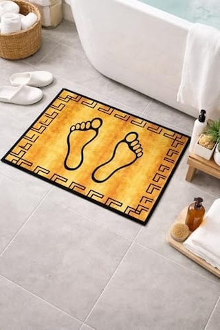 Banyo Ayak Paspası, Sarı, Süngerli, Modern Stil, Ayak Havlusu