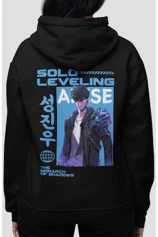 Sevbano Solo Leveling Sung Jinwoo Arise Anime Sırt Baskılı Unisex Oversiz Siyah