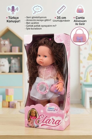 Kumral Elara Türkçe Konuşan 35cm Kafası Kolları Ve Bacakları Et Gövdesi Sert Plastik Oyuncak Bebek 1 41132462
