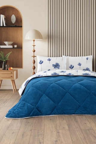 Nordelle Çift Kişilik Wellsoft Yorgan Uyku Seti Mavi