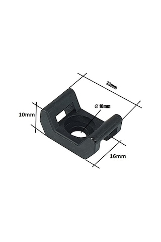 Vidalı Kroşe - 23 x 16 x Ø10mm - Siyah - 25 Adet