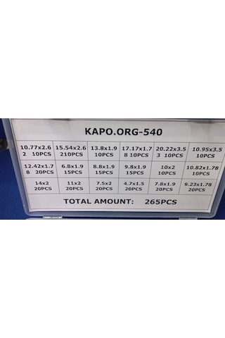 O-rıng Klima O Ring Lastik Conta Seti Universal 265 Parça Yeşil
