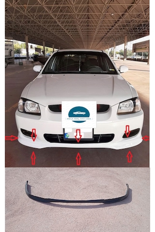 Hyundai Accent Milenyum Ön Tampon Eki Typer Boyasız Ham Siyah Fiberclass