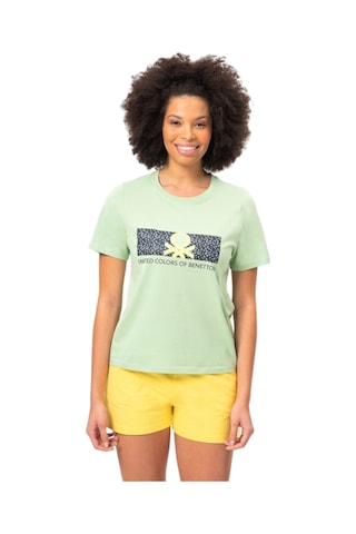 United Colors Of Benetton Baskılı Kadın Tshirt Bnt-w20392 Yeşil