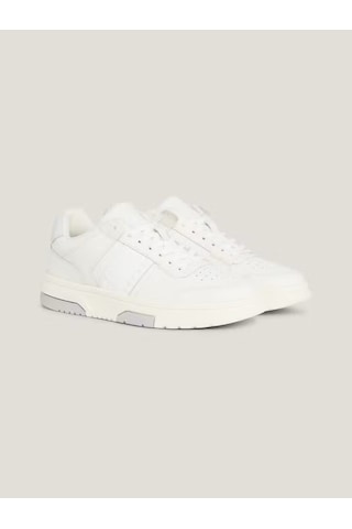 Tommy Hilfiger Leather Fine Cleat Skater Basketball Trainers En0en02423-ybı %100 Deri Kadın Spor Ayakkabı Beyaz