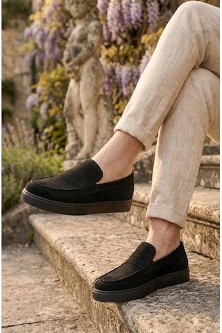 DMR Elegance Ba0580 Bağcıksız Kuşaklı Yüksek Süet Siyah Taban Erkek Ayakkabı Rekli