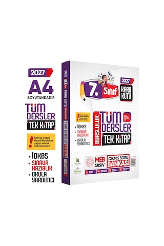 2027 7.Sınıf İOKBS PAKET 8li Tıpkı Basım/Tüm Dersler Tek Kitap Çözümlü Çıkmış Soru Bankası 2li Set