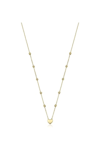 Fiyonk Kuyumculuk Fiyonk 14 Ayar Altın Dorika Top Detaylı Kalp Kolye 001