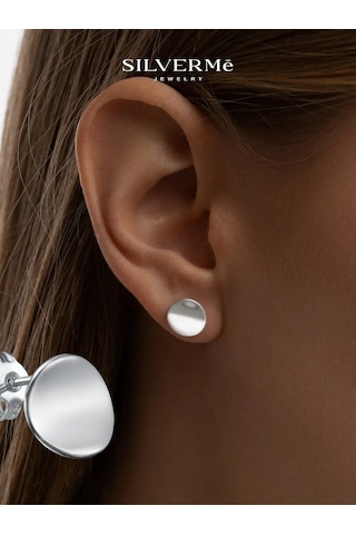 Sılverme 925 Gümüş Çivili Yuvarlak Plaka Küp 355442511 Diğer