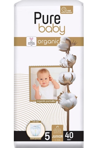 Pure Baby Bebek Bezi 5 Beden 11-20 Kg 80 Adet Ekonomik Fırsat Pk 5 Numara