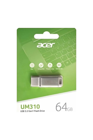 Acer 64gb Usb3.2 Um310-64gb Metal Flash Bellek