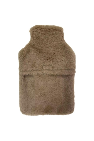 Sıcak Su Torbası Peluş Kalpli,bej Termofor 27x17cm 1 Litre Bej
