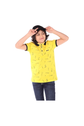 Toontoy Kids Toontoy Erkek Çocuk Komple Baskılı Tişört Sarı
