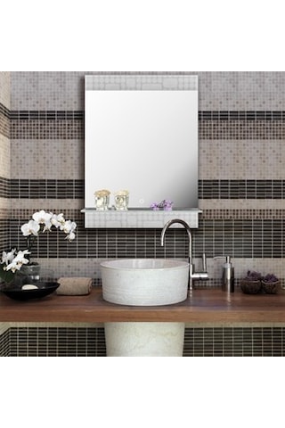Vitale Doru Ledli Raflı Banyo Aynası Ak.l-145w3-s Krom