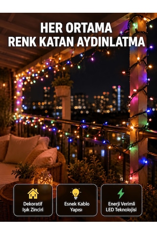 5 Metre Şeffaf Kablo Led Peri Işığı 50 Ampullü Dekoratif Led Yeni