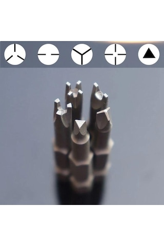 Yihemaoyi 5 Adet Özel Şekilli Tornavida Seti 50mm U Şeklinde Y Tipi Üçgen İç Çapraz Üç Noktalı Tornavida Bit Aracı
