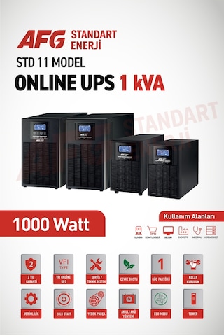 Standart Enerji Afg 1 Kva Online Ups - 900w Kesintisiz Güç Kaynağı