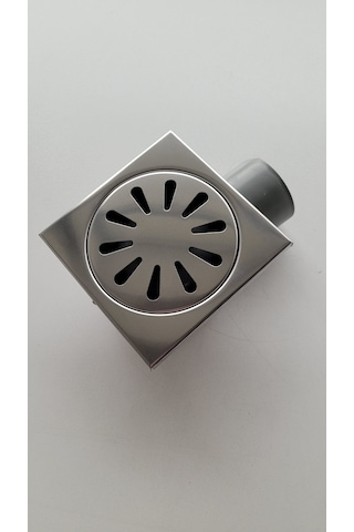 Duş Yer Süzgeci Metal Kapaklı Koku Önleyicili Yandan Çıkışlı 10x10cm