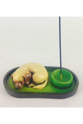 Uyuyan Köpek Çubuk Tütsülük Ve Tealight Kahve