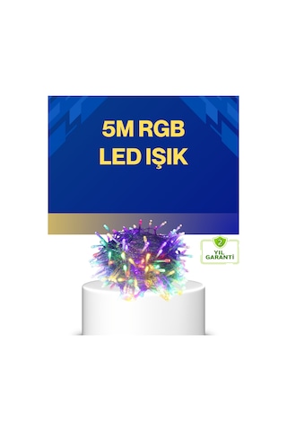 Muratech Dekoratif Peri Led 5 M 50 Ampullü Şeffaf Kablo Aydınlatma Düzenli