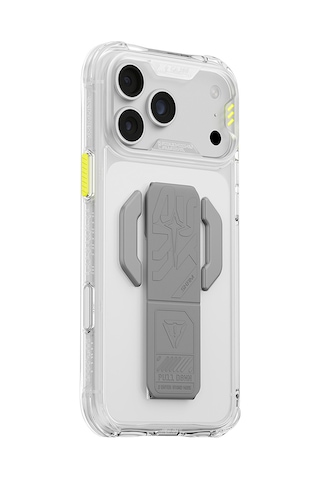 Apple Uyumlu iPhone 18 Pro Max Kılıf M-safeli Teknoloji Desenli Skinarma Helio Ce Mag Charge Standlı Kapak Şeffaf