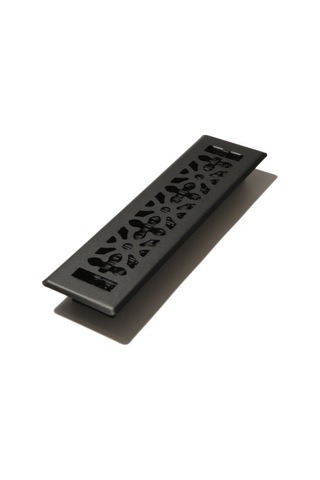 2 İnch 12 İnç Gotik Black Steel Floor Register, Agh212-blk