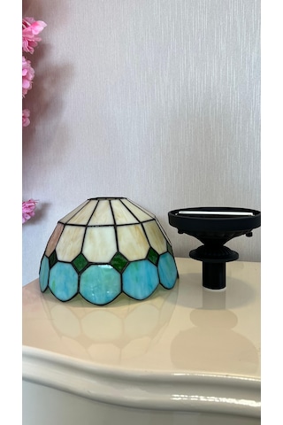 Yüceeller Tavan Vitray Avize 25cm 10" Yeşil Su Yeşili