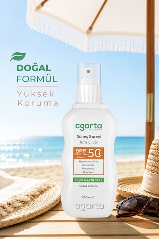 Agarta SPF 50+200 ML Yüz Ve Vücut Güneş Spreyi