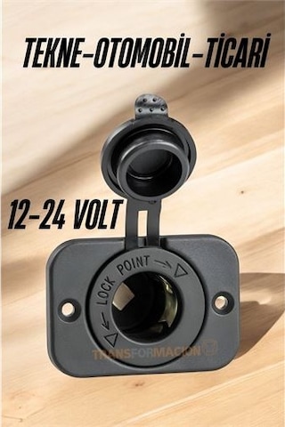 Modacar 12-24 Volt Çakmak Giriş Soket Tekne Oto Kamyonet Soketi Marine Tip Soket