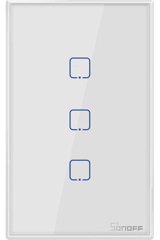 Yifomall Sonoff T2us3c-tx Akıllı Dokunmatik Duvar Anahtarı 3lü Wifi, Uzak Kumanda 433mhz , Google Home/alexa Desteği, 86 Tipi Abd Standardı