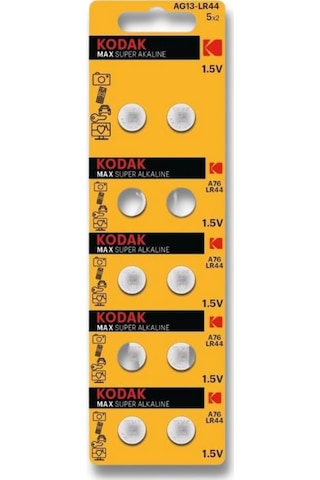 Kodak AG13 LR44 1.5 V Alkalin Oyuncak Saat Pili 10'lu