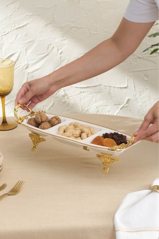 Karaca Crown Dekoratif 3'lü Çerezlik 37,5X14,6X8 cm