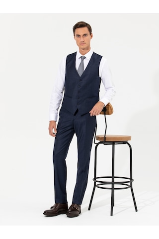 Cacharel Lacivert Slim Fit Yelek
