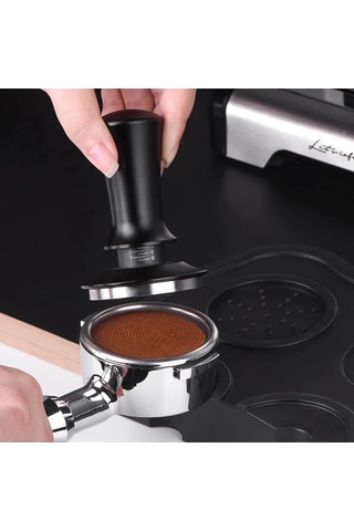 Honeybeeshop Munden's 53,3 Mm Paslanmaz Çelik Espresso Karıştırıcı Kalibrasyon Yaylı 13,61kg Ev Baristaları İçin Dayanıklı Gıda Güvenli Tasarım Espresso Makinesi Aksesuarı Ahşap