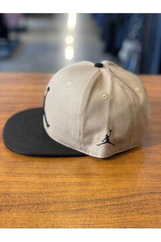 Air Jordan Nakışlı Bej Hiphop Snapback Rapper Basket Cap Şapka Bej - Siyah