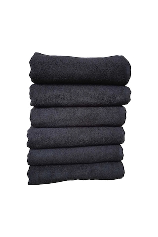 6lı Paket Boya Tutmayan Mikrofiber El Yüz Spor Kuaför Havlusu 50x90 Cm Renkli