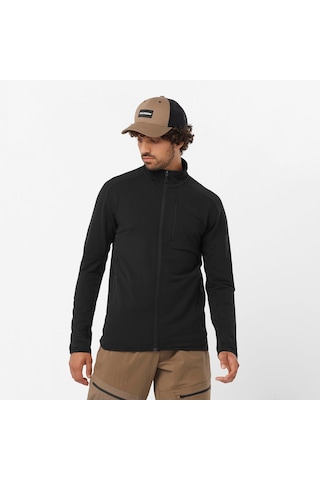 Salomon Essentıal Lıghtwarm Erkek Tam Fermuar Polar Black Lc2224700 Siyah