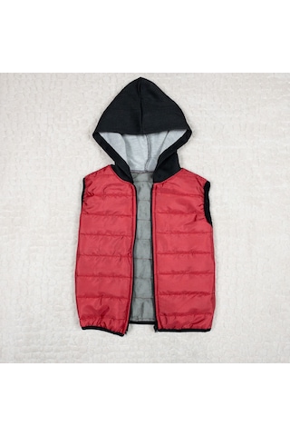 Momikon Unisex Kapüşonlu Kırmızı Şişme Yelek