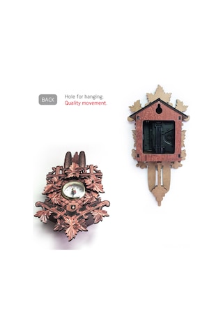 Teltree Özel Tasarım Gugu Saati, Retro Ahşap Duvar Saati, Dıy Orta Boy, 4 Farklı Stil, Oturma Odası Dekoru Çok Renki