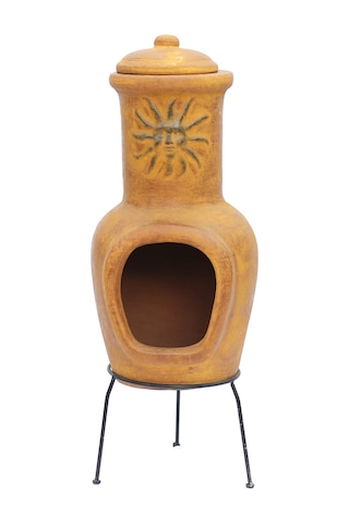 Güneş Motifli Küçük Chimenea Sarı