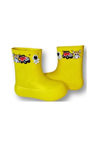 Sarı Yağmur Botu + Giraffe Çoraplı Set Sari Sarı