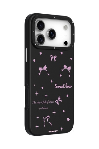 Apple Uyumlu iPhone 17 Pro Max Kılıf M-safe Şarj Özellikli Airbagli Youngkit Sweathart Serisi Kapak Siyah Siyah