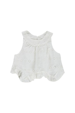 Civil Baby Brodeli Şortlu 6-18 Ay Takım - Kırık Beyaz