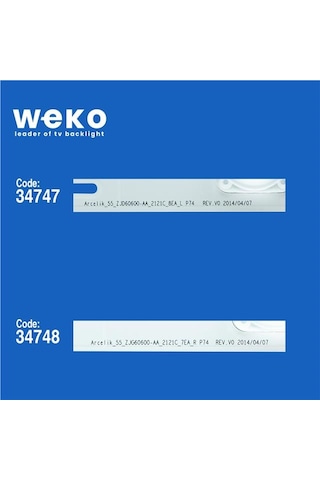Wkset-5504 34747x8 34748x8 Arcelik 55 Zjg Zjd 16 Adet Led Bar Tvnizi Açıp İçindeki Led Barla Birebir Aynısı Olduğunu Görmeden Almayınız. Sonrasında İade Almamaktayız. Beyaz