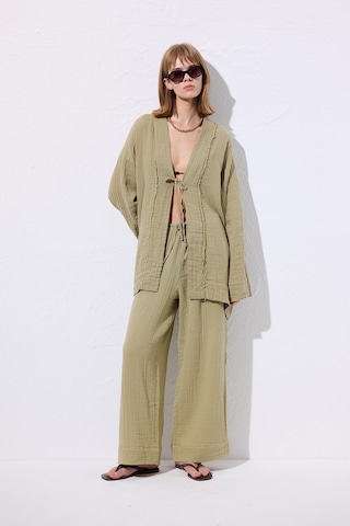 Müslin Geniş Kollu Kimono Adaçayı Adaçayı