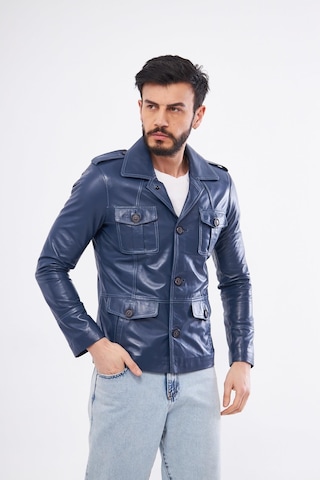 Derinss Der265 Hakiki Deri Erkek Mavi Mont 001