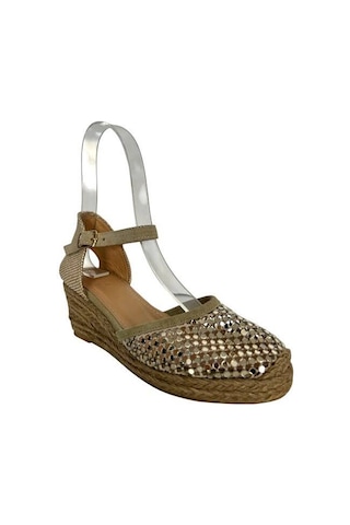 Kemal Tanca 877 T01 Kadın Dolgu Topuklu Espadril Bej