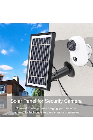 Yaozixa 5.5v 4w Mikro Usb Güneş Paneli - Dış Mekan Güvenlik Kamerası İçin Sürekli Enerji, 3m Kablolu 360 Ayarlanabilir Sopa Kamera Hariç