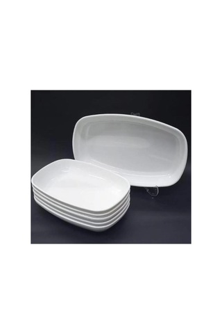 Biodata Jumbo Boy 33x20 Melamin Kayık Tabak Büyük Boy Salata Meze Sos Tabağı 2 Adet Duble İskender Tabağı Beyaz